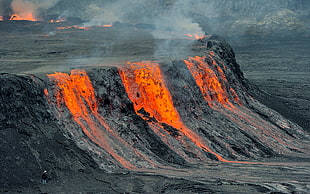 volcano lava, nature, lava HD wallpaper