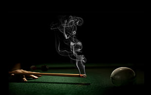 smoking cue stick digital wallpaper, billiards