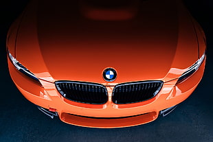 orange BMW sports car HD wallpaper