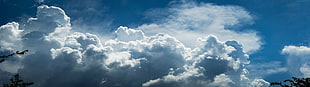 stratus clouds, multiple display, sky, clouds HD wallpaper