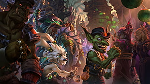 assorted-character 3D wallpaper, Hearthstone: Heroes of Warcraft, video games, Mean Streets Gadgetzan