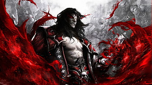 man in red suit fan art, Castlevania, video games, Castlevania: Lords of Shadow 2, Castlevania: Lords of Shadow HD wallpaper