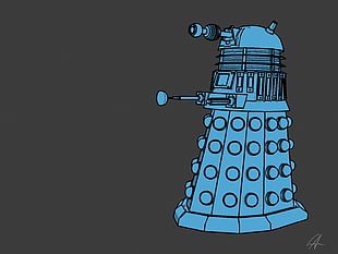 blue tower illustration, Doctor Who, Daleks HD wallpaper