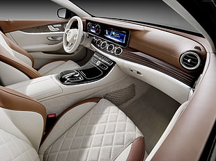 beige and white vehicle interior