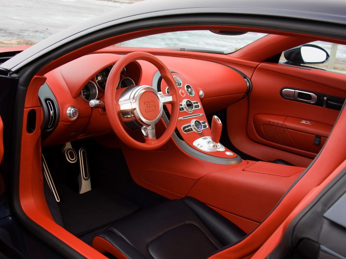 Red Buggati Vehicle Interior Bugatti Veyron Car Hd