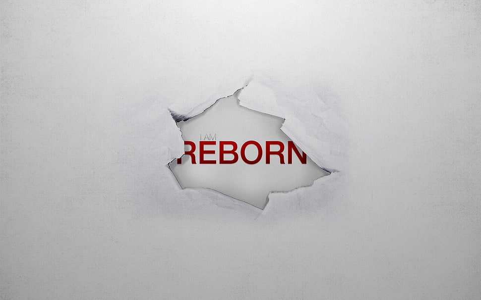 I Am Reborn text, minimalism, typography HD wallpaper