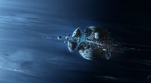 plated destroyed digital wallpaper, space HD wallpaper