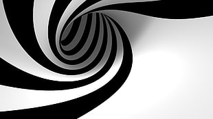 white and black spiral illustration, spiral, abstract