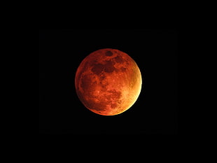 bloody moon illustration, Moon, red