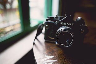 black Zenit DSLR camera, camera, depth of field, photography