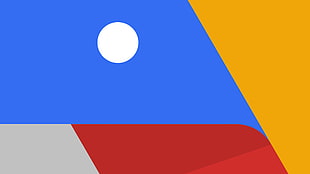 white, blue, yellow and red abstract art