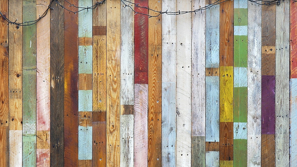 assorted-color wooden fence, texture, wood HD wallpaper