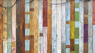 assorted-color wooden fence, texture, wood