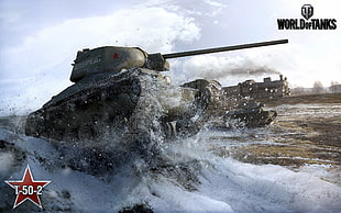 World of Tanks digital wallpaper, World of Tanks, tank, T-50-2, wargaming