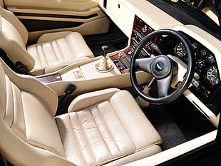 beige and black car interior