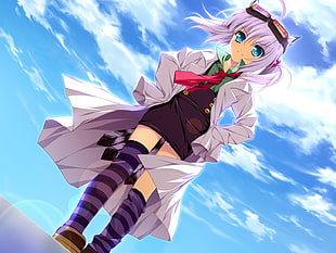 girl anime character with purple hair