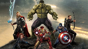 Marvel Comics, Hulk, Captain America, Iron Man HD wallpaper