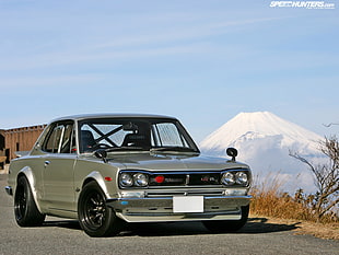silver coupe, Nissan, Nissan Skyline, Hakosuka, Japan