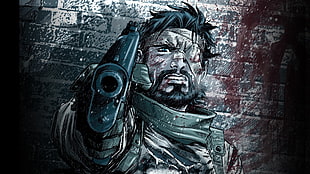 male character holding pistol wallpaper HD wallpaper