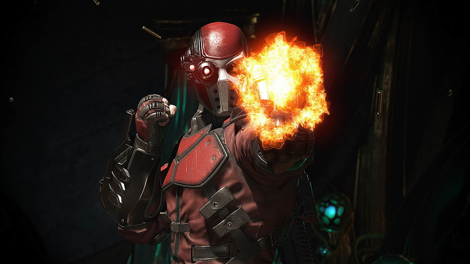man wearing red and black costume TV show still, Deadshot, DC Comics, Injustice 2, video games HD wallpaper