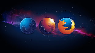Mozilla Firefox logo, space, Mozilla Firefox, digital art HD wallpaper