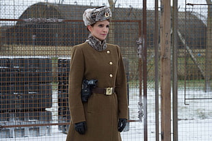 women's brown leather Russian uniform