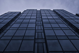 black glass panel building