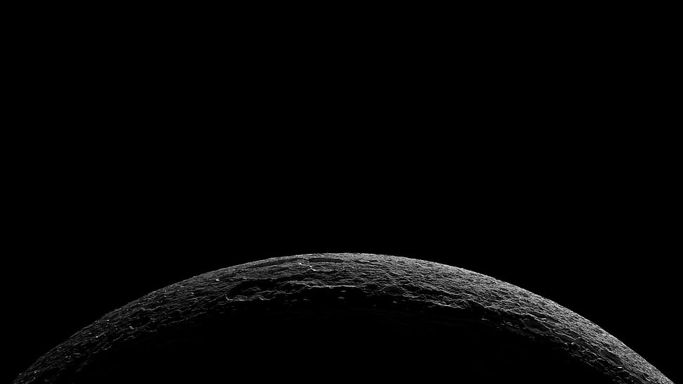 gray planet, minimalism, space, black background, artwork HD wallpaper