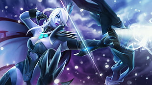 L.O.L. female character graphic wallpaper, Dota 2, Loading screen, Drow Ranger, Traxxas