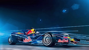 black F1 car wallpaper, Formula 1, Red Bull Racing