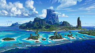 island digital wallpaper