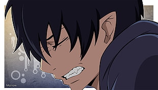 black-haired anime character illustration, Blue Exorcist, anime, anime boys, Okumura Rin HD wallpaper