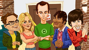 Big Bang Theory animation, The Big Bang Theory, Sheldon Cooper, Leonard Hofstadter, Penny HD wallpaper