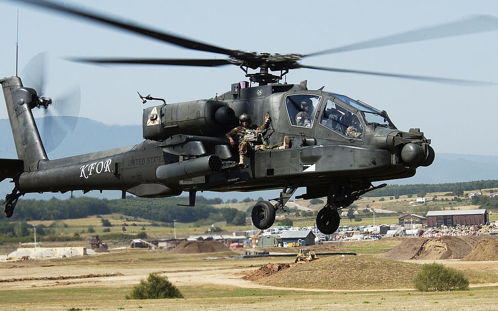 black helicopter close up photography HD wallpaper