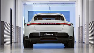 white Porsche Macan, Porsche Mission E Cross Turismo, electric cars, 4k