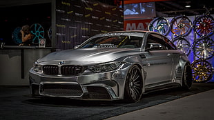 silver BMW coupe, BMW, BMW M4