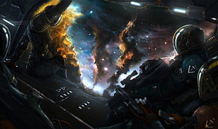 space wartime wallpaper, space, science fiction, artwork