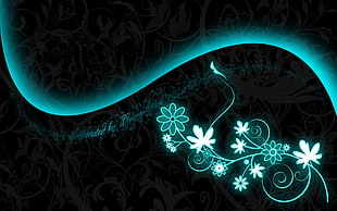 flower neon light signage, abstract HD wallpaper