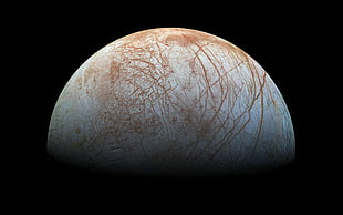gray moon, Europa, Moon, Solar System HD wallpaper