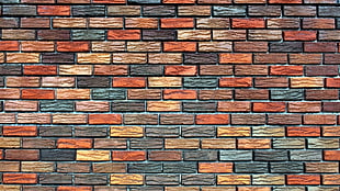 brown and red blocks HD wallpaper