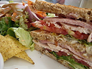 club house sandwich dish, food