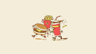 burger, fries, and cola clip art