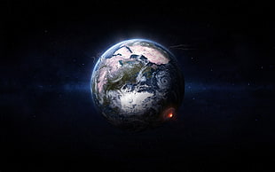 earth illustration, Earth, space, planet, space art