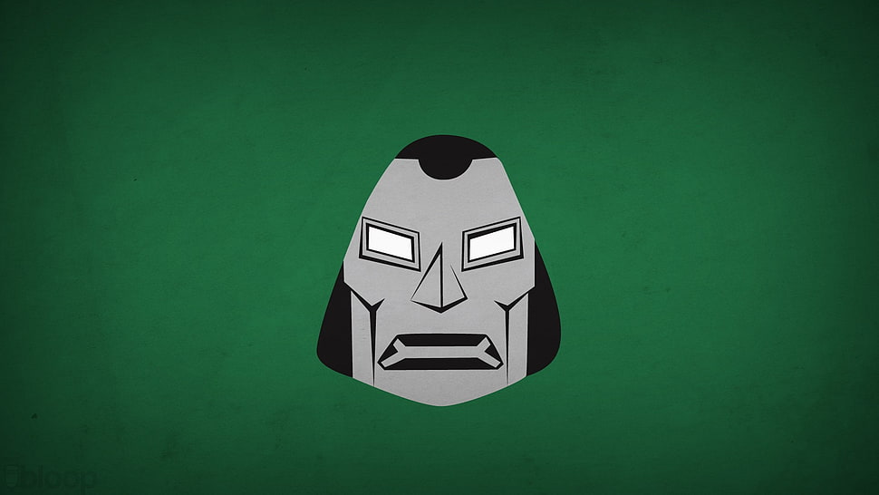 gray robot head illustration, Marvel Comics, Dr. Doom, villains, Blo0p HD wallpaper
