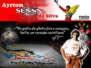 white and red floral textile, soccer, Corinthians, Brasil, Ayrton Senna