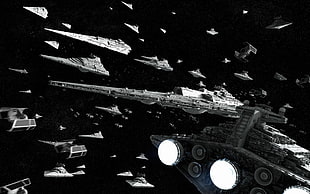 gray spaceships HD wallpaper