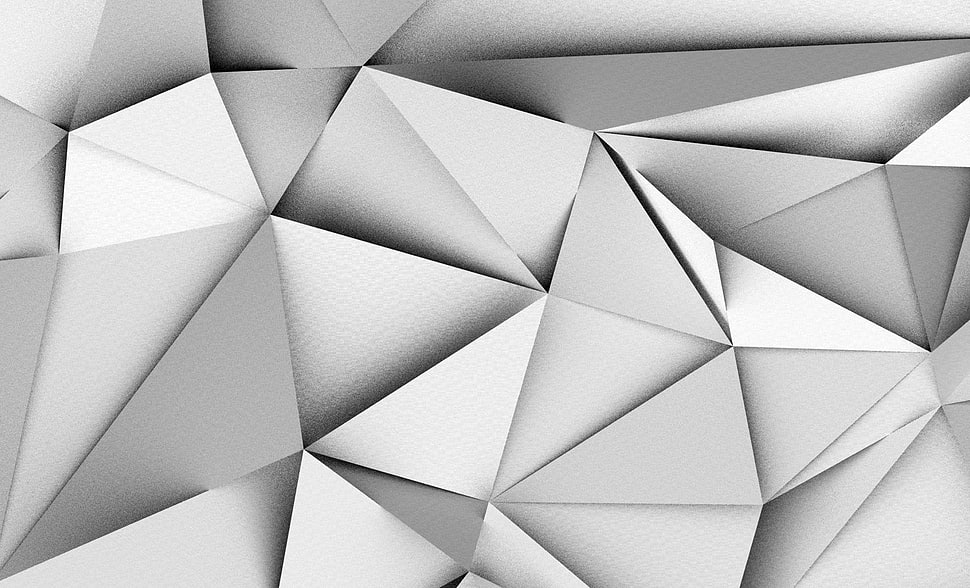 White geometric wallpaper, geometry, triangle, monochrome HD wallpaper