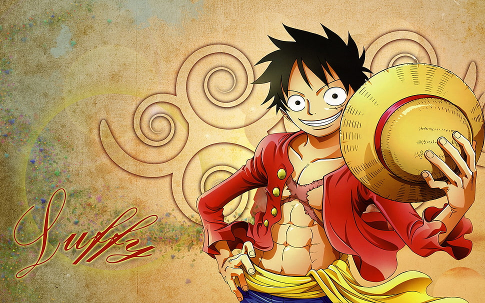 One Piece Monkey D. Luffy illustration, anime, One Piece, Monkey D. Luffy, straw hat HD wallpaper