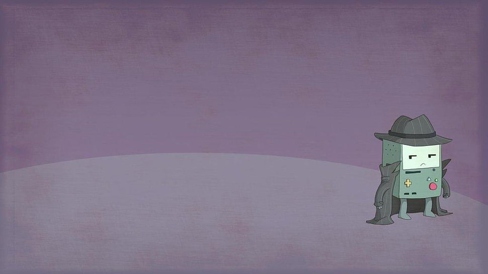 gray character wearing coat, abstract, Adventure Time, BMO HD wallpaper