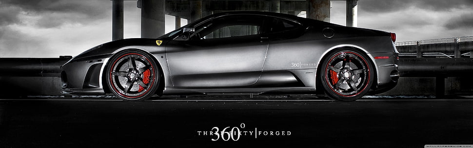 gray Ferrari 360 Forged poster HD wallpaper